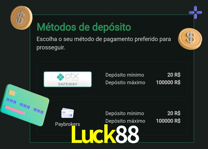 O cassino Luck88 oferece uma grande variedade de métodos de pagamento